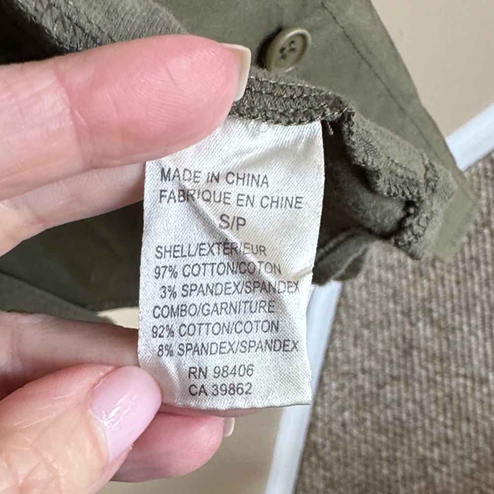 Theory Olive Button Down Shirt size small good condition - Picture 3 of 5